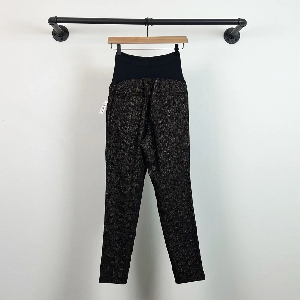 NWT Old Navy Maternity Full Panel Pixie Skinny Pants Black/Gold - Picture 5 of 7